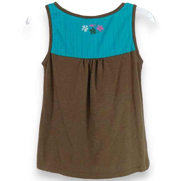 O'NEILL Women's Tank top- SIZE XS- Aqua Green- Brown- Flowers- Summer-Cool-Light - Picture 6 of 12